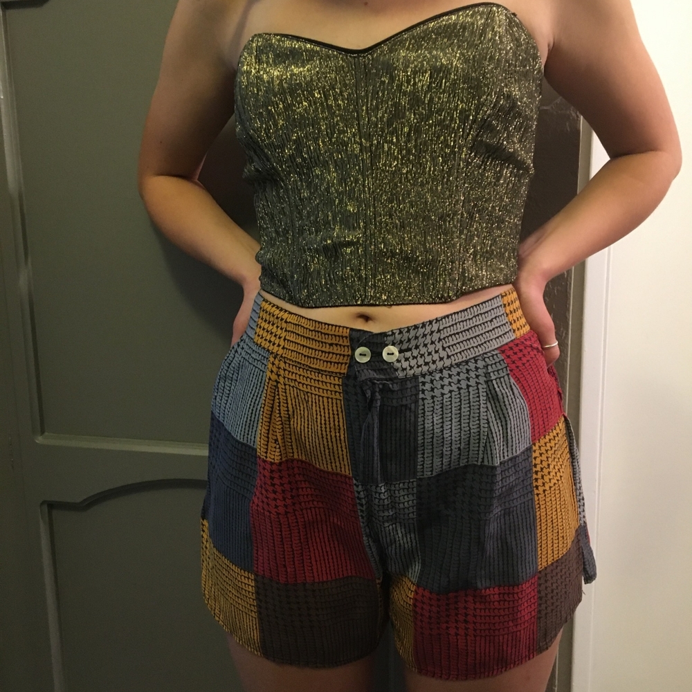 Victoria secret colorblock large silk shorts